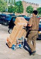 UPS man delivers the mobile lounge